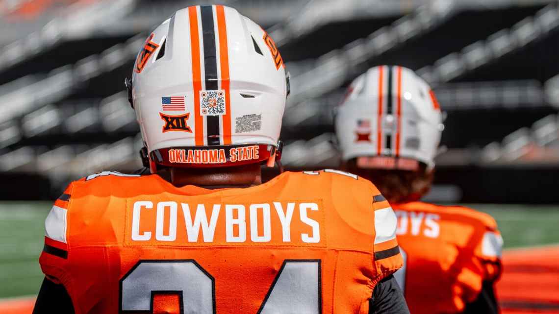 Oklahoma State Pioneers NIL Support with QR Codes on Football Helmets