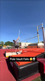 Pole Vault doesnt always go smoothly ‍ (Via @VaultingWithSam ) #highschoolsports #polevault #trackandfield #fail #oops #ibelieveicanfly