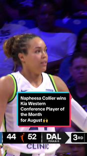 Napheesa Collier has not missed a beat, earning her @Kia America Western Conference Player of the Month honors for August 22.4 PPG 5.2 RPG 3.9 APG #WelcometotheW