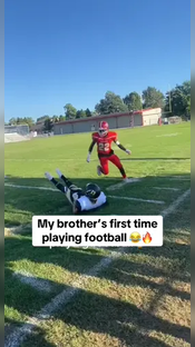 Bro was hitting anyone in sight (via hoodiemonte573/TT) #football #hit #block #highschoolfootball #athlete