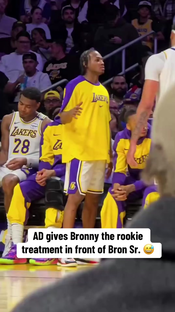 AD had to get his seat back (via _michaelmorales10/IG) #nba #basketball #lebron #bronny #lakers