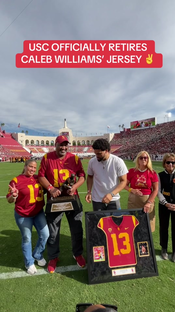 13 will hang in the coliseum forever! #usc #collegefootball #calebwilliams