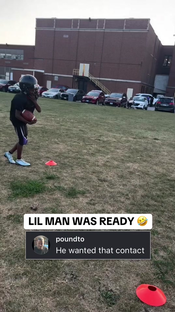 He wanted to HIT (via veezyttv/IG) #football #youth #youthfootball #athlete #drill #tackle #athlete